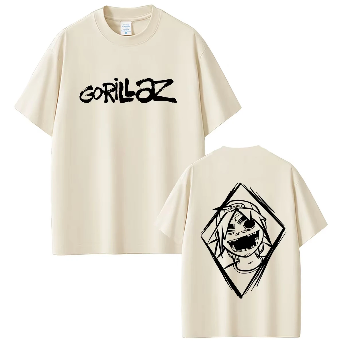 Rock Band Gorillaz Face Graphic T-shirt Men Women Hip Hop Fashion Crewneck T Shirts Men's Vintage Gothic Streetwear Male Clothes