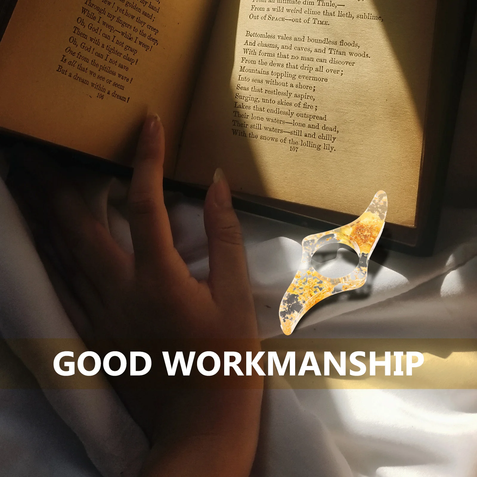 

Book Reader Ring Bookmark Accessory Page Holder Spreader for Reading Thumb Student