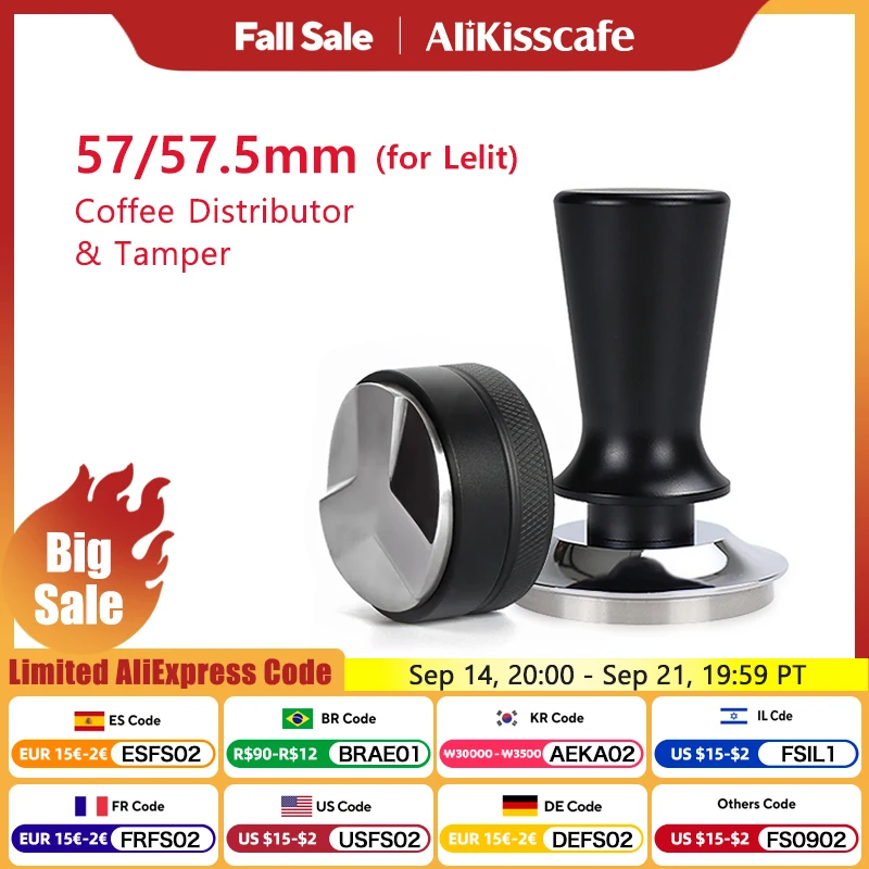 

Coffee Tamper 57mm 57.5mm Constant Pressure 30 Lbs Powder Hammer For Lelit Anna Barista Espresso Macker Accessories Corner Tool