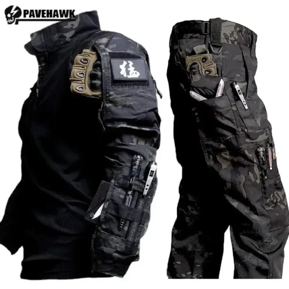 Outdoor Camo Anzüge Taktische Uniform Training Sets Arbeitskleidung Cargo Hosen Tactic Armee Kampf Shirts Jagd Kleidung Tragen-wider – Detail 13