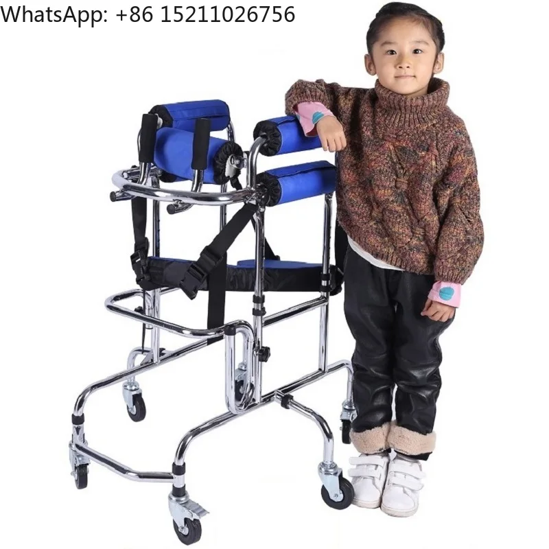 High Quality Disabled Children's Standing Frame Cerebral Palsy Child Anti Roll Walker Walking Aids