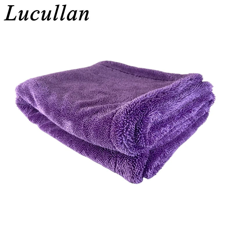 Lucullan 60X90CM 1200GSM Premium Twist Plush Clothes One-Pass Vehicle Cleaning Detailing Fast Drying Towels