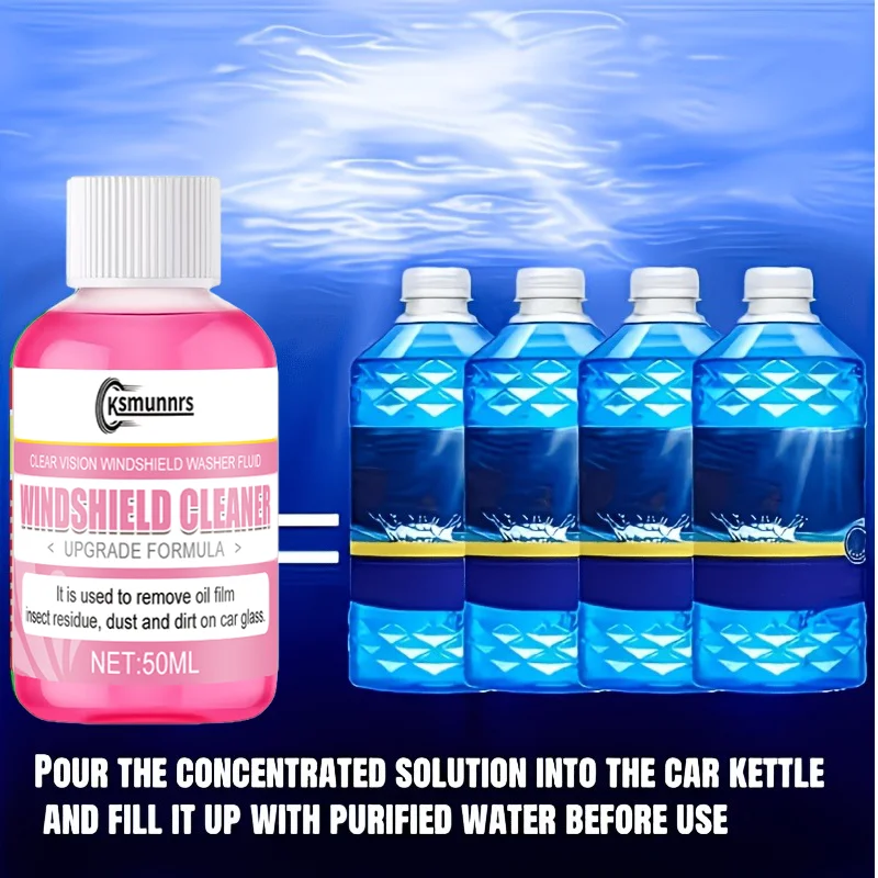Concentrated glass wiper fluid, maintaining smoothness and no stripes, quickly restoring clear visibility of the glass