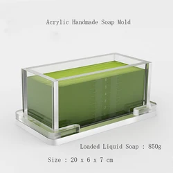 Acrylic Rendering Soap Mold Moulds with Dividers, DIY Handmade Soap Making Supplies, Handicrafts Crafts Kits Tools