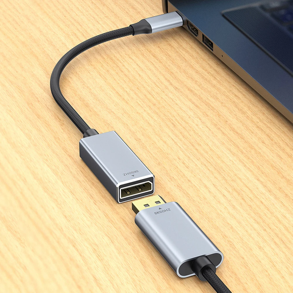 USB C do DP 1.4 Adapter żeński 8K @ 60Hz 120Hz rodzaj USB-C do HDMI kompatybilny kabel konwertera przejściówka do wyświetlacza TV do laptopa PC