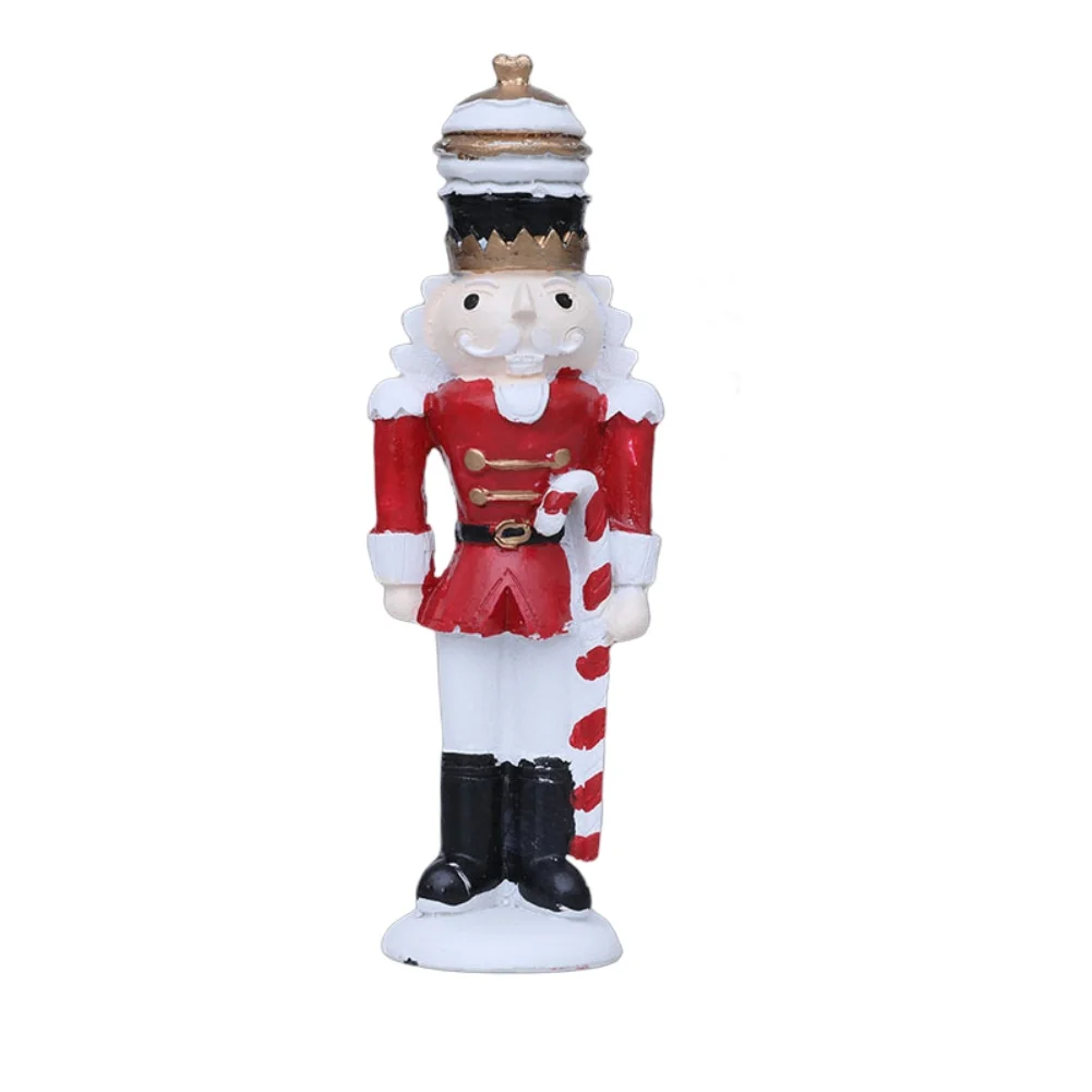 Resin Nutcracker Figurine 14.5cm Tall Seasonal Ornament for Home Decor Office Desk Shelf Festive Red Green Gold Silver view 5