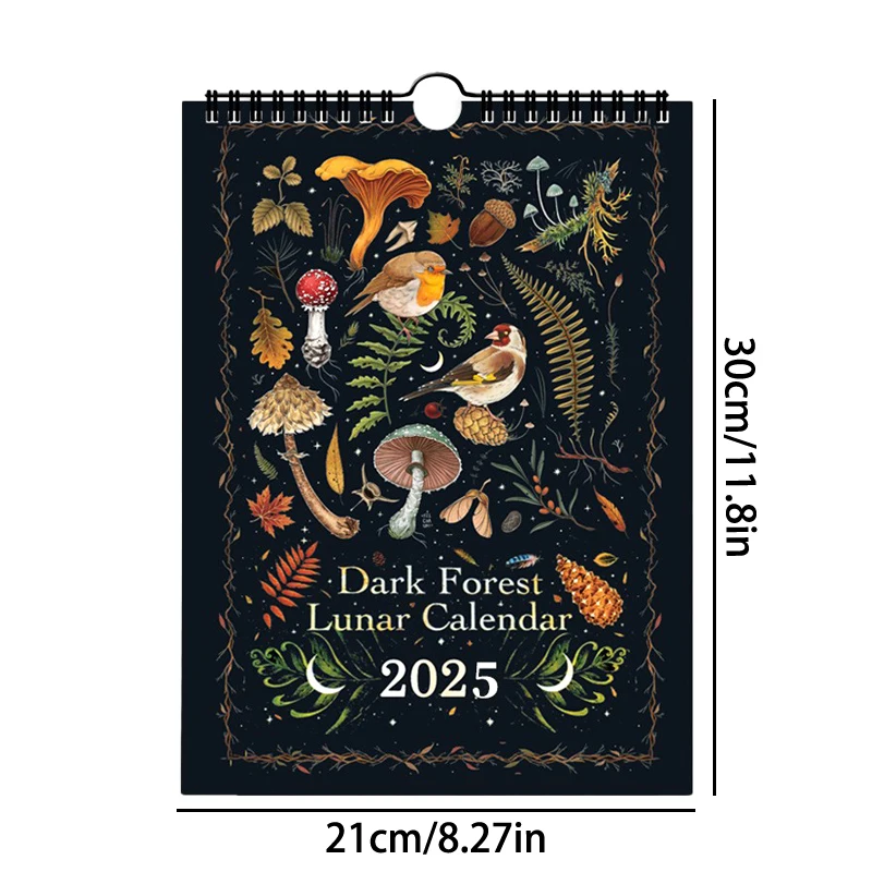 Dark Forest Lunar Calendar 2025 Contains 12 Original Illustrations Drawn Throughout The Year 12 Monthly Colorful Wall Calendar