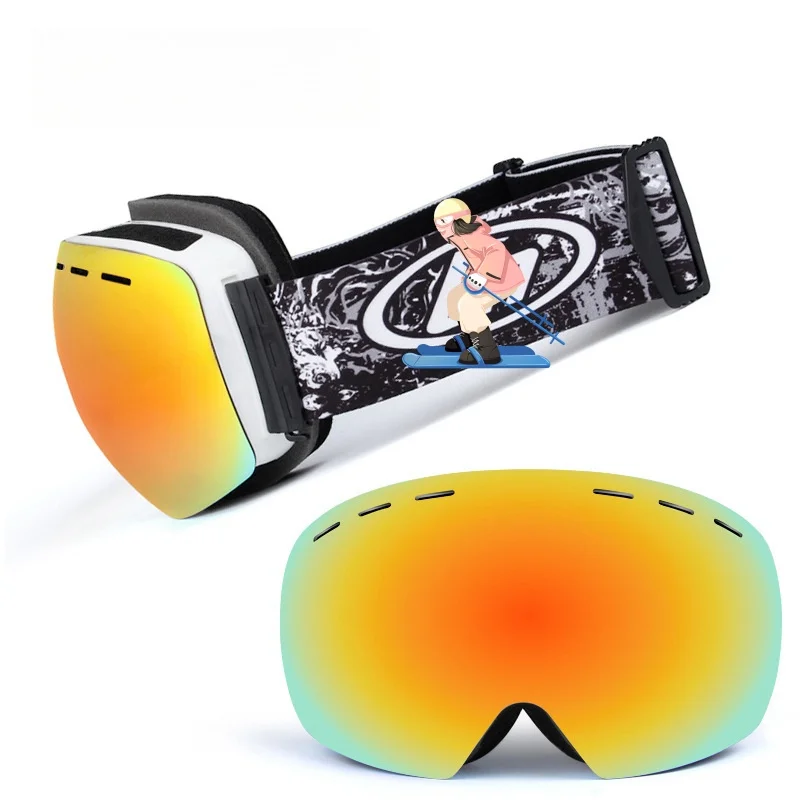 Double Layers UV Anti-fog Ski Goggles Outdoor Sports Winter Male Female  Anti-Fog motorcycle Goggles  Snowboard Skiing Glasses