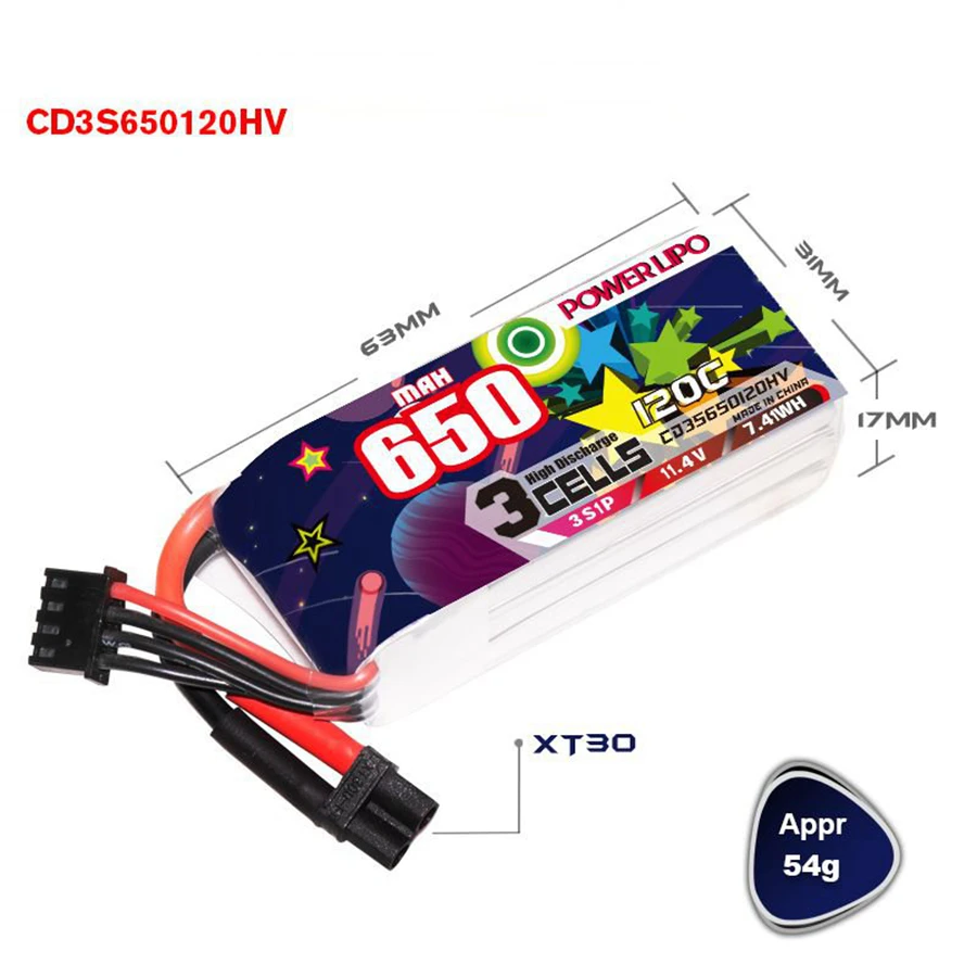 CD2S-6S650120HV 650MAH 2S 3S 6S 120C akumulator litowy wysokiego napięcia