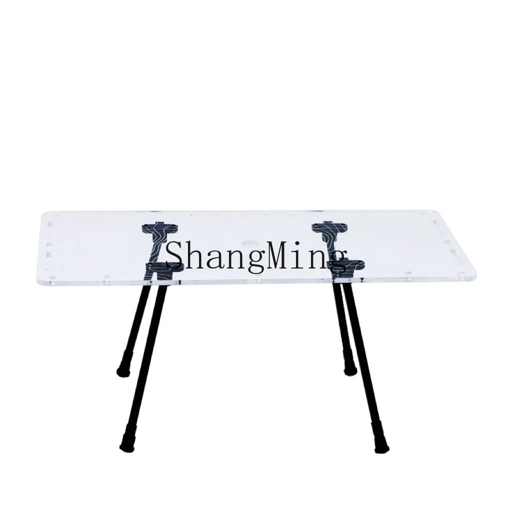 

DSA outdoor camping transparent acrylic luminous table portable folding table for outdoor leisure travel