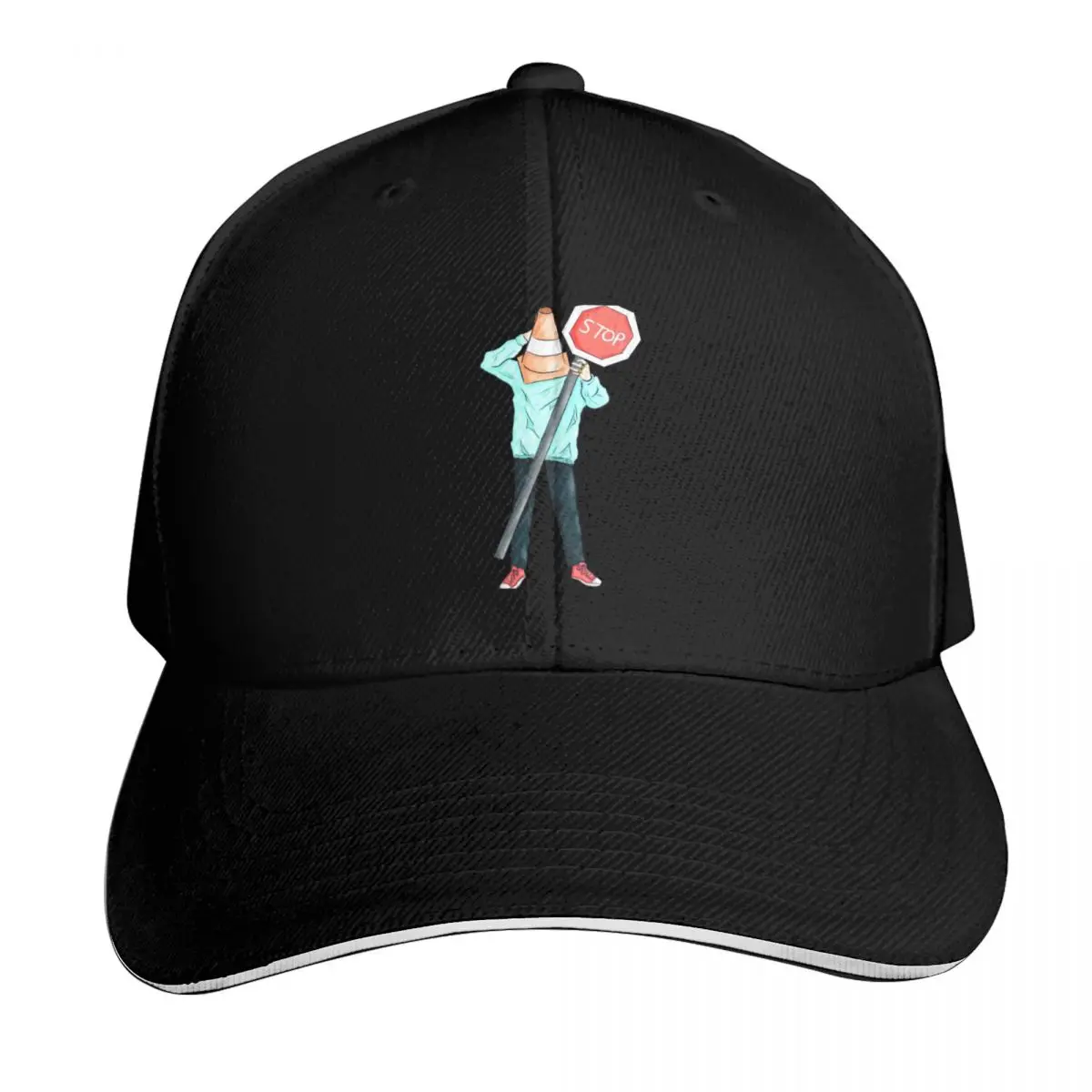 STOP Baseball Cap Strapback Dad Hat Six Panel Structured Crown Sun Protection UPF 50+