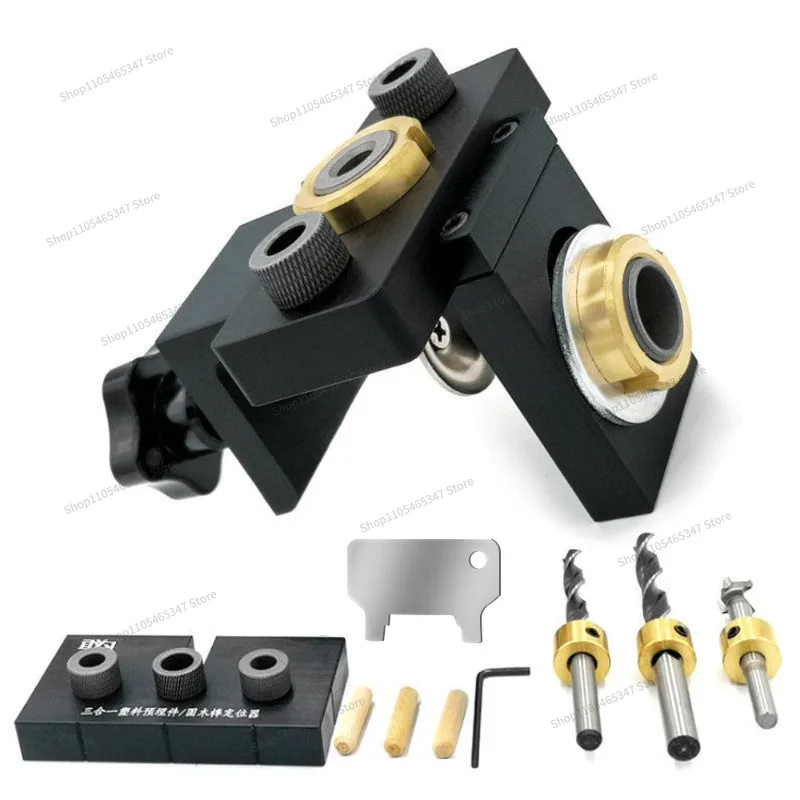 For 3-In-1 Drill Bit Guide, Fixture Drill, Woodworking Tool with Step Drill