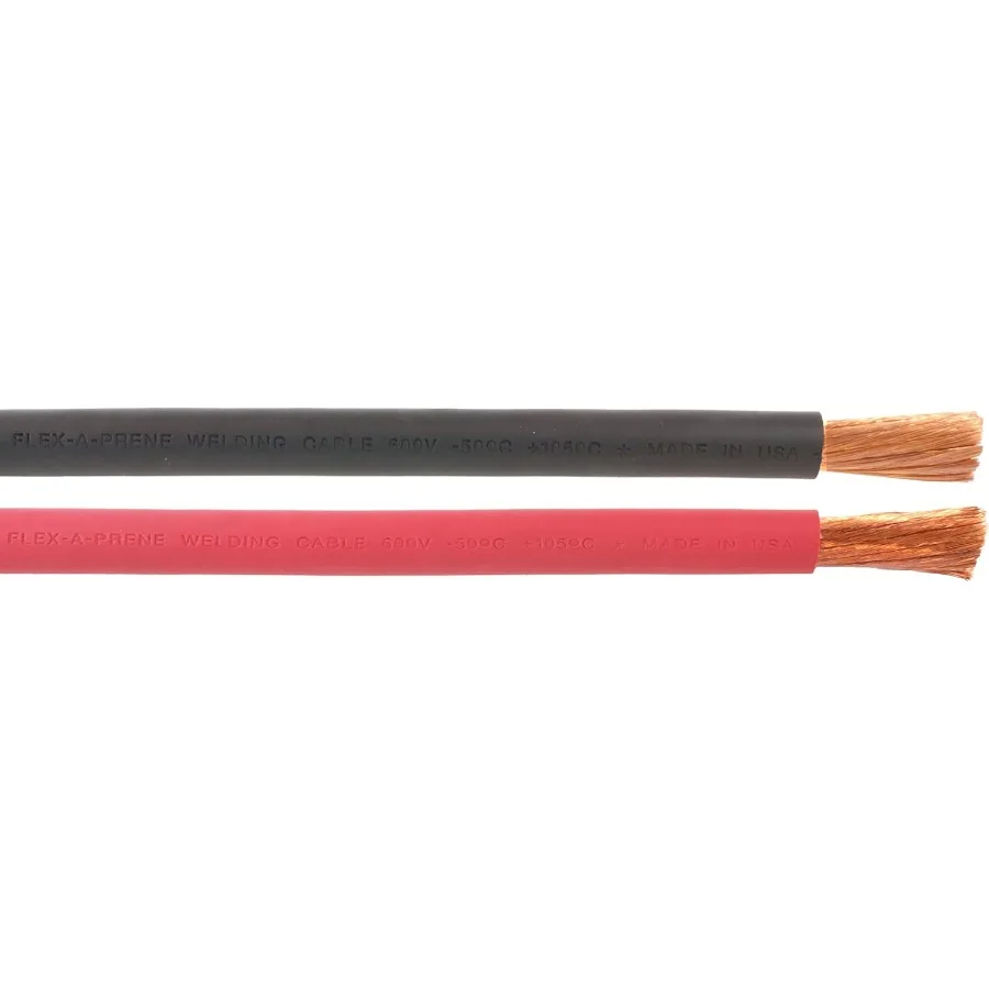 

3 0 Gauge AWG 100 Copper Welding and Battery Cable with Black and Red Insulation for HighPerformance Automotive and Industrial