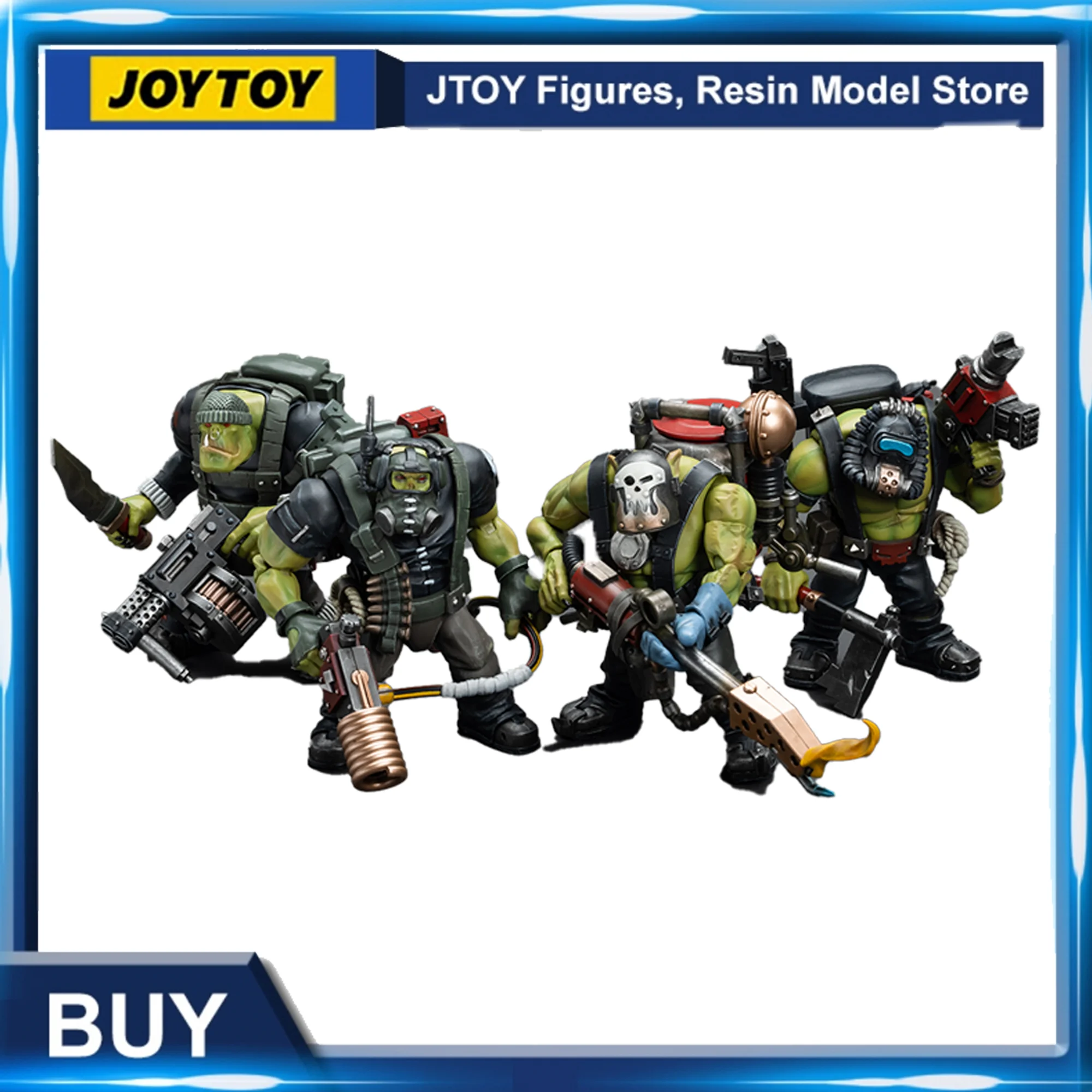 

[В наличии] экшн-фигурка JOYTOY Warhammer 40K 1/18 4 шт. Ork Kommandos Burna Boy аниме модель в подарок Бесплатная доставка