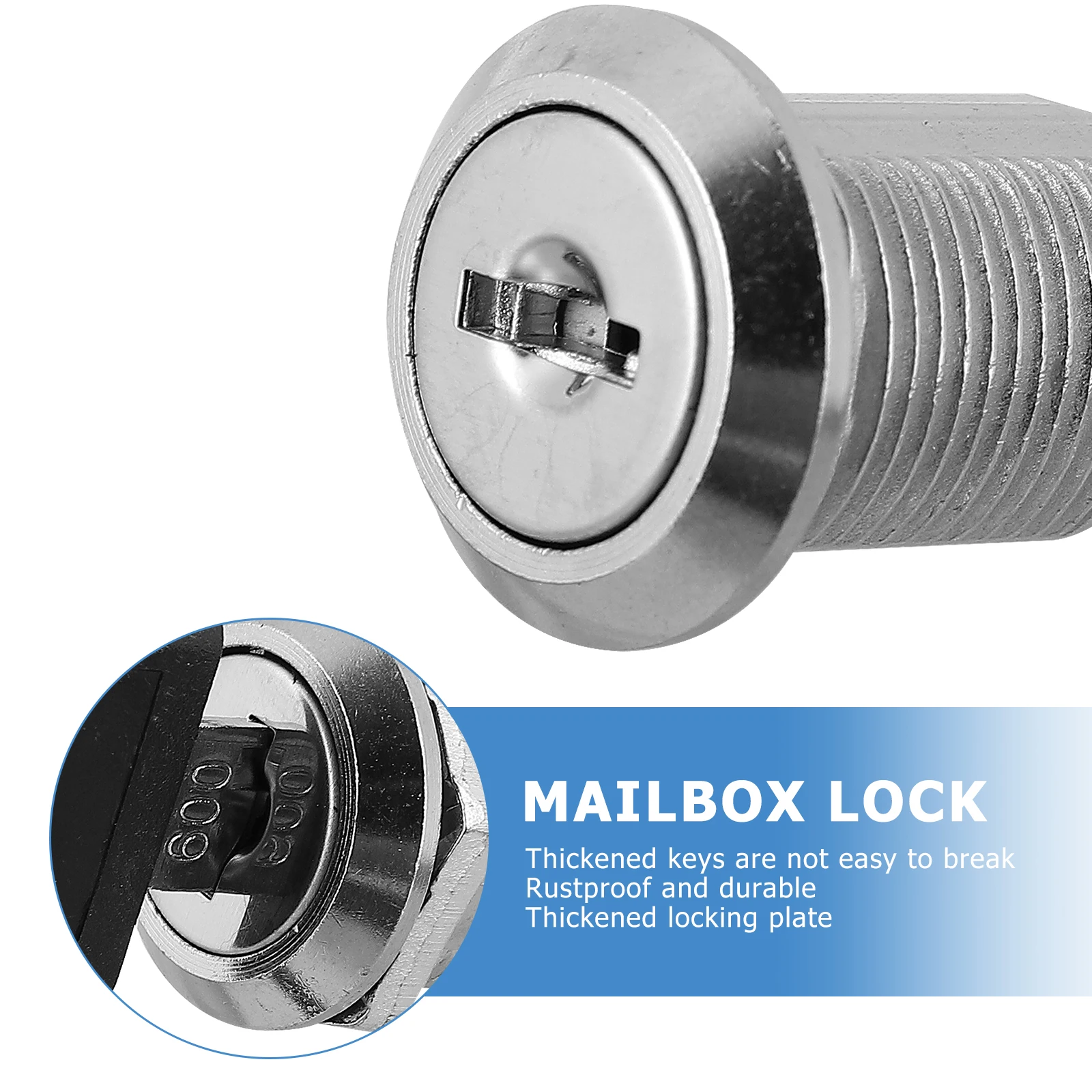 

Zinc Alloy Lock Set Durable Rustproof Thickened Key Mailbox Lock Storage Mailbox Safety