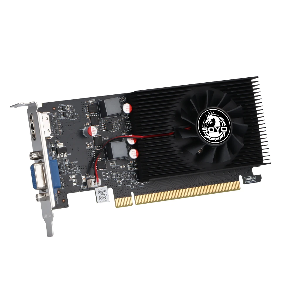 SOYO HD7670 Graphics Card AMD Radeon 2GB GDDR5 128‑bit PCI‑E2.0X16 For Desktop Video Card 40NM Computer game office 128bit 40NM