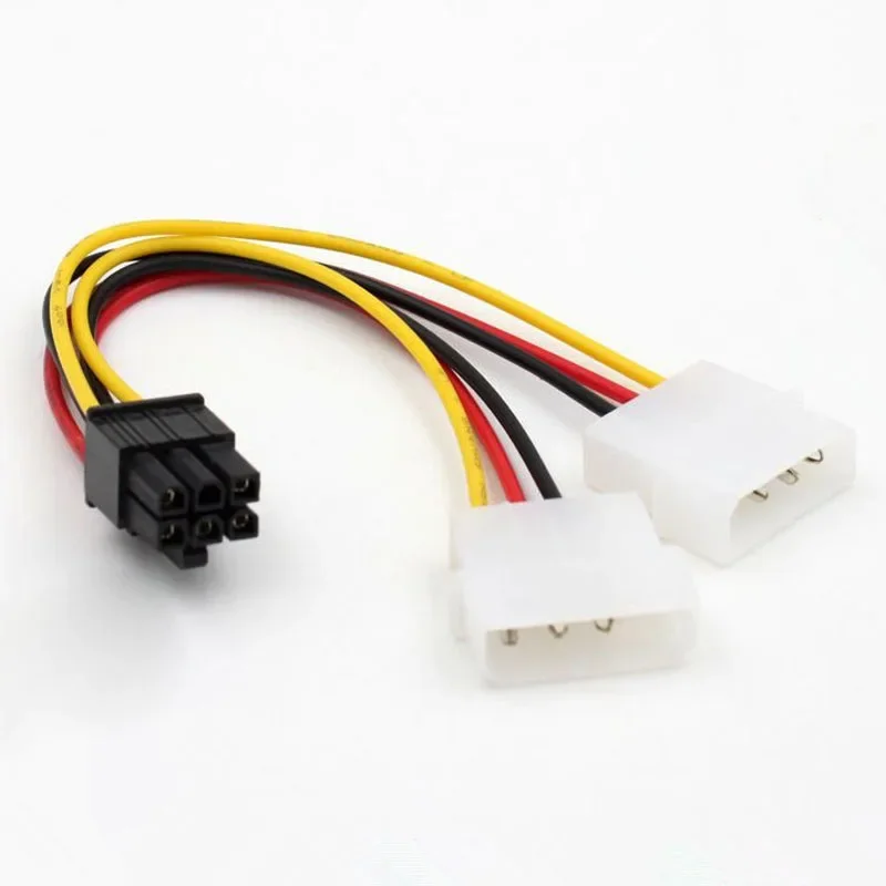 1/5/10PCS 2 IDE Dual 4pin Molex IDE Male to 6 Pin Female PCI-E Y Molex IDE Power Cable Adapter Connector for video cards