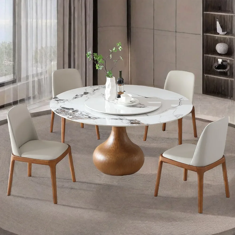 5pcs Modern Marble Dining Table, 59