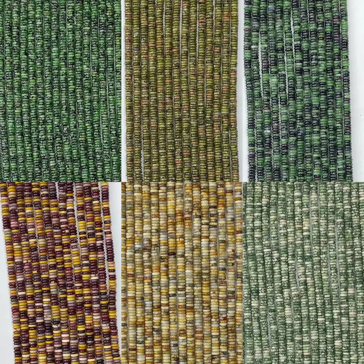 Natural Mixed Gemstone 2mmx6mm Rondelle Disc Spacer Beads Smooth Loose Beads for Jewelry Making DIY Bracelet Necklace