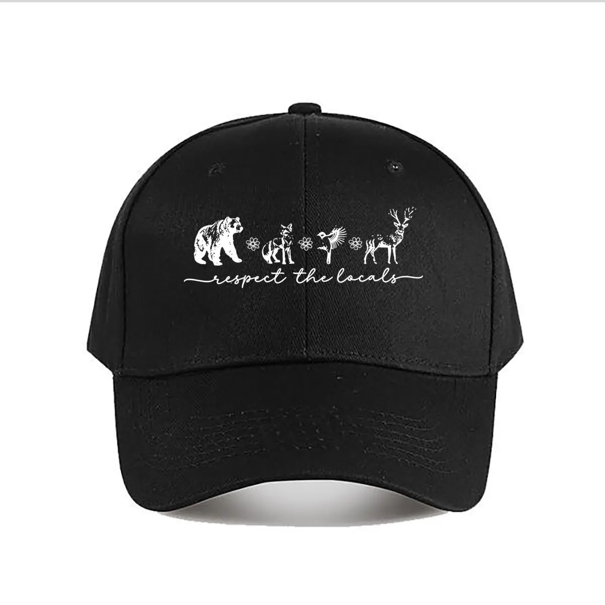 Vintage Baseball Cap Animal Graphic Respect The Lands Baseball Cap Fashion Men Sunhat Women's Outdoor Sports Snapback Cap