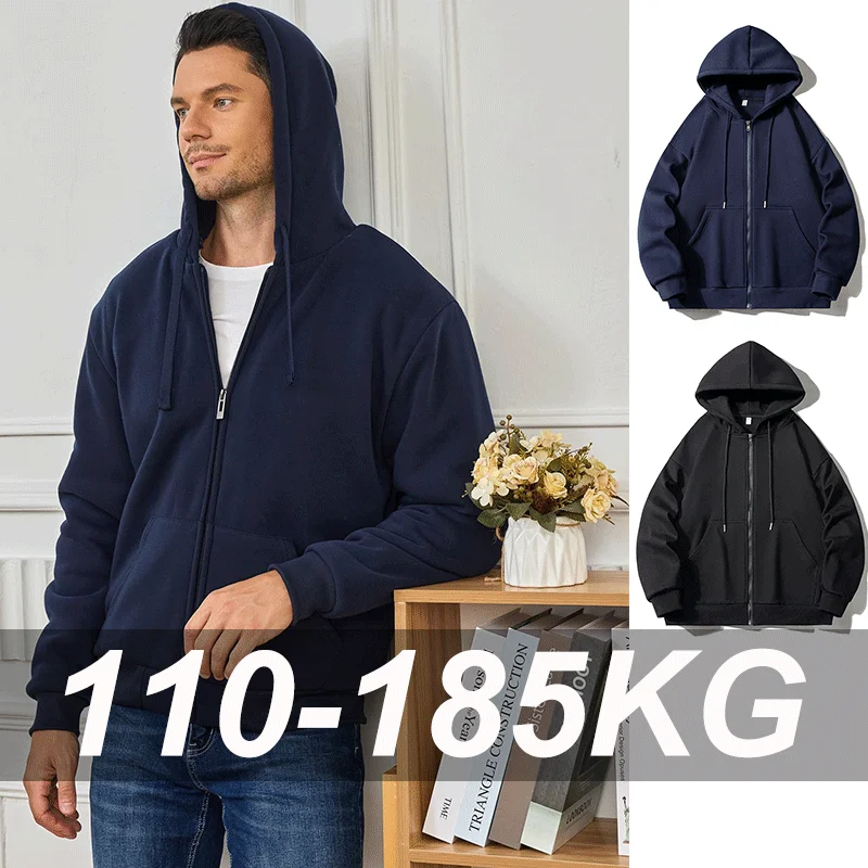 

Мужская осенне-зимняя куртка с капюшоном размера плюс, тяжелый открытый кардиган, повседневное пальто свободного покроя, толстовка для пар, мужская одежда
