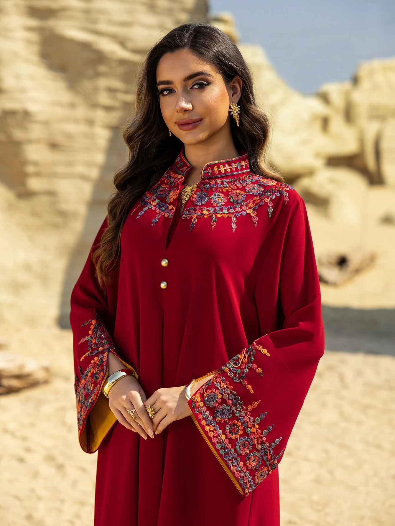 

Eid Mubarak Dubai Embroidery Abayas for Women Muslim Dress Caftan Jalabiya Dubai Kaftan Party Djellaba Musulmane Femme Vestidos