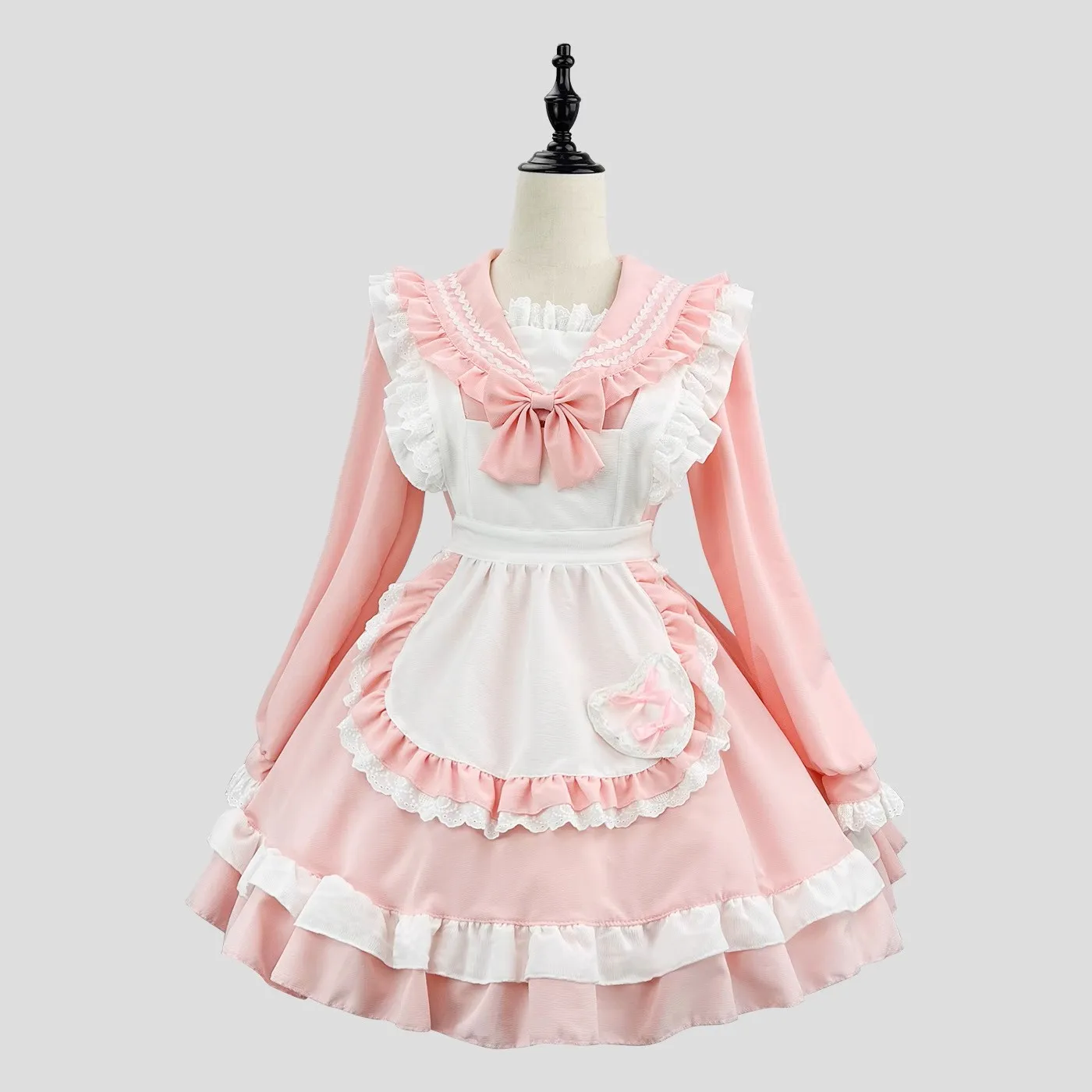 Tailored lolita gothic style plus size sweet college sailor suit long sleeve dress maid set