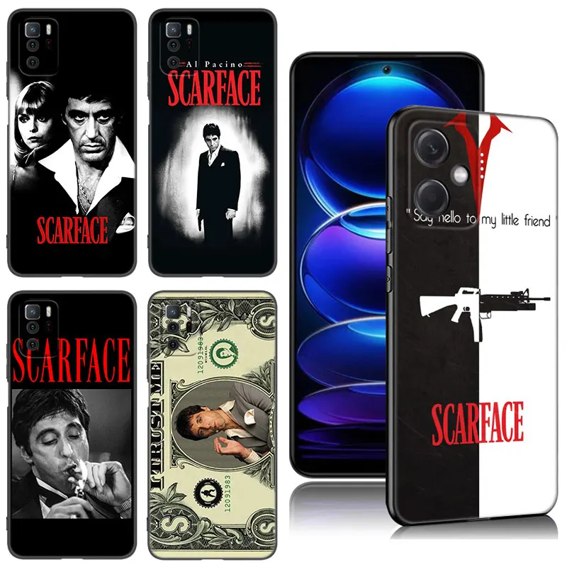 Scarface Tony Montana Black Silicone Phone Case For Xiaomi Redmi Note 10 11 11S 12 13 4G 8 9 11T Pro 5G Plus 8T 9S 10S 12S