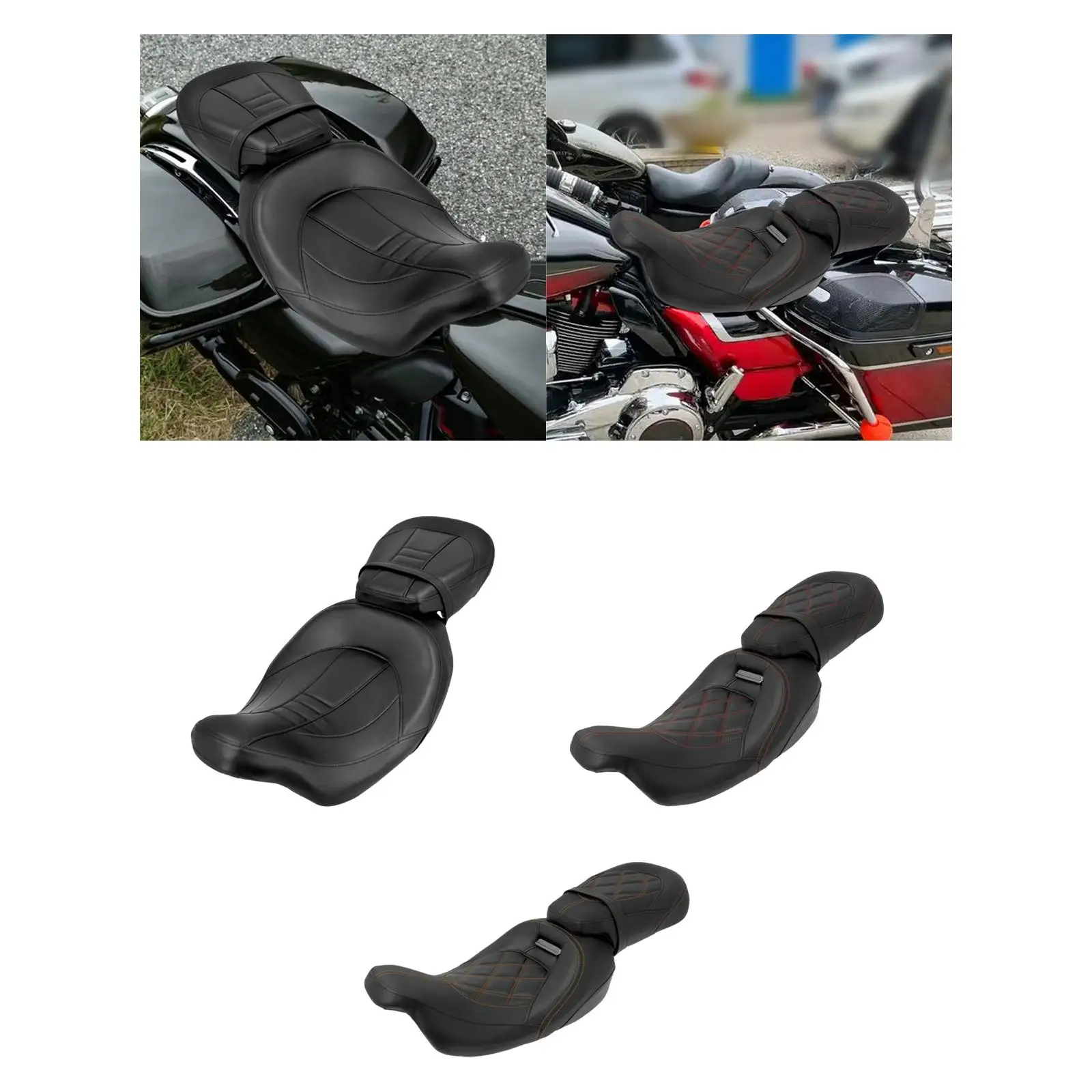 

Motorcycle Driver Passenger Seat Rider Pad for Harley Cvo Street Glide