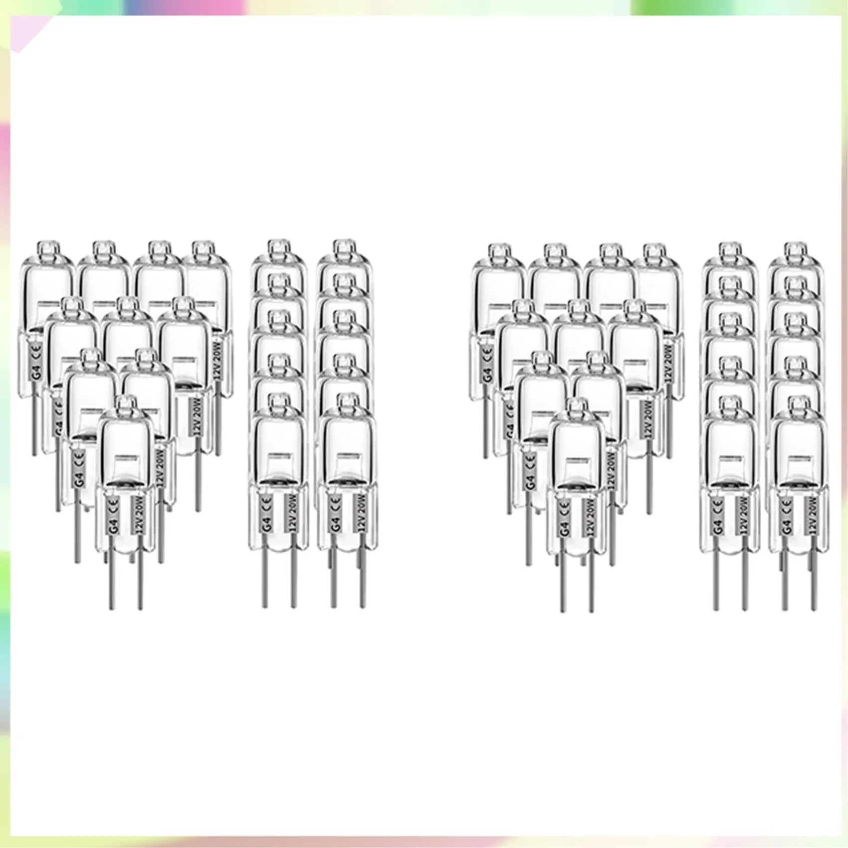 

B23B 40 Pcs G4 Halogen Bulbs,20W 12V Halogen Light Bulbs 2 Pin Clear Lamp Bulb,For Cooker Lighting,Signal Lights,Track