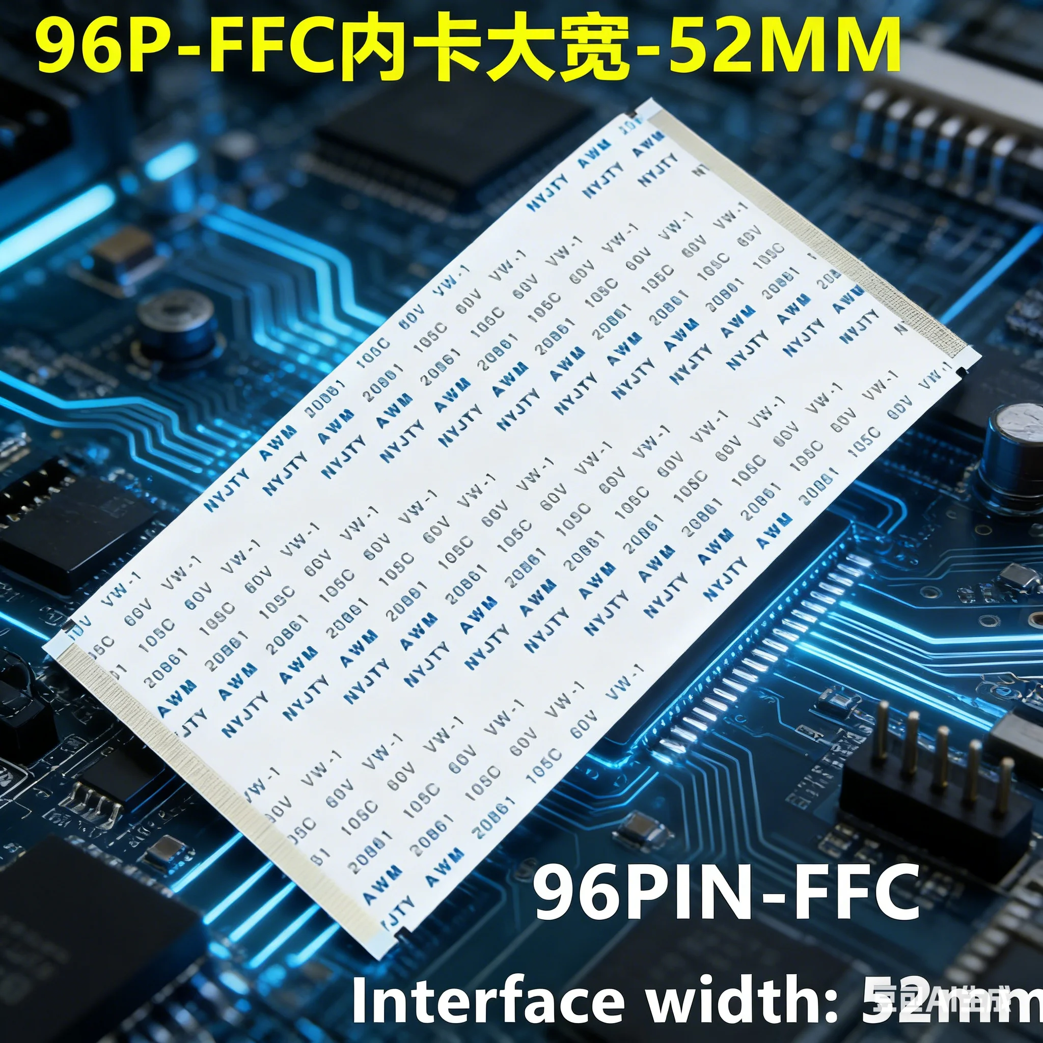 With Ears Gold Plated Ffc Fpc Flat Flexible Cable Awm 20706 20861 105c 60v Vw-1 A-type Ribbon Wire 60pin/68pin 10cm-50cm 60p/68p