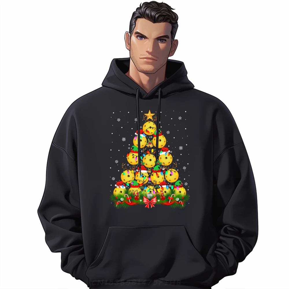 

Santa Elf Reindeer Pickleball Christmas Tree Xmas Lights Fashion Hoodie Men Man Christmas Hoodie Group