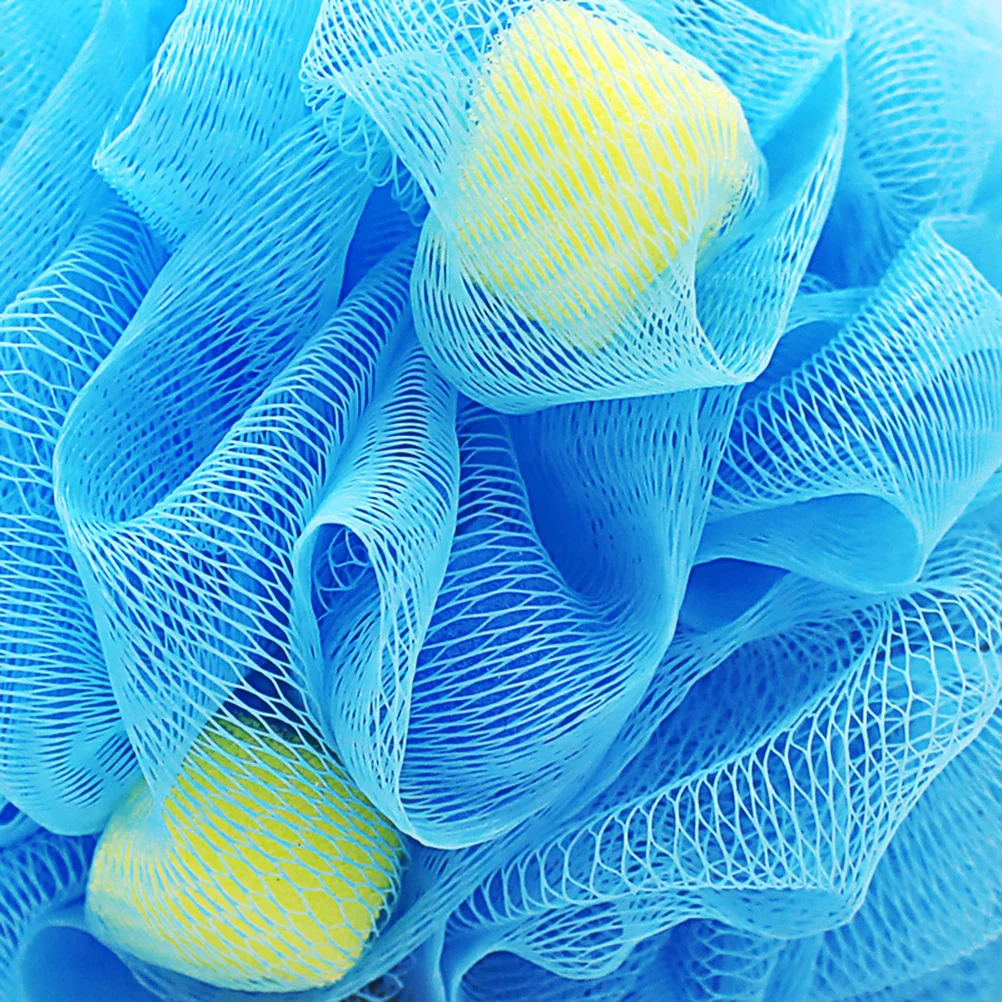 

4pcs Heart Shape Sponge Bath Balls Mixed Color Lightweight Durable Mesh Design For Adult Quick Dry Home Bathroom