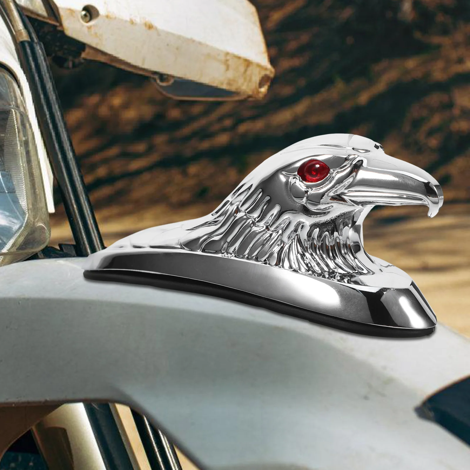 Motorcycle Eagle Head Ornament Front Mudguard Decoration Durable Stylish Easy Installation Aesthetic Upgrade Eagle Head Decor