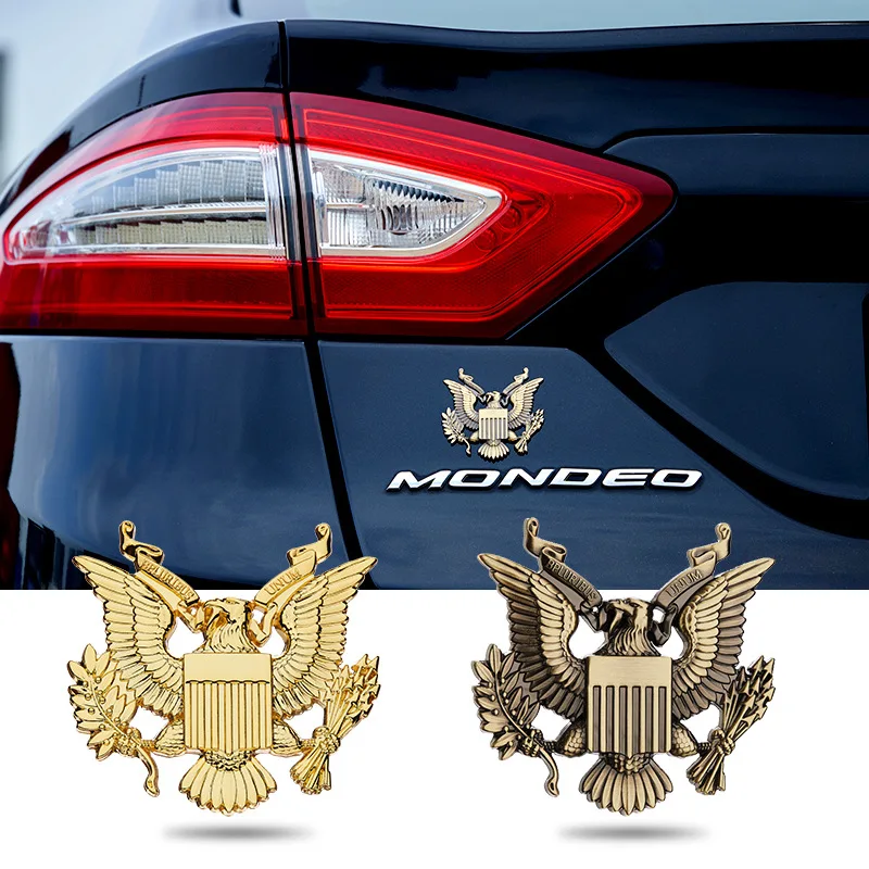 Emblem Decal Metal Badge Car Sticker Decal Eagle Shape Body Tail Car Decorative Stickers 3D Presidential Badge Scratch Stickers