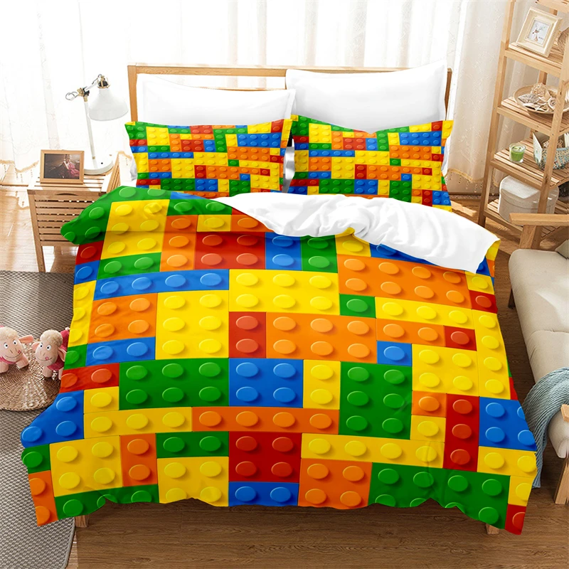 Colored Block Lattice Bedding Set Duvet Cover Set 3d Bedding Digital Printing Bed Linen Queen Size Bedding Set Fashion Design