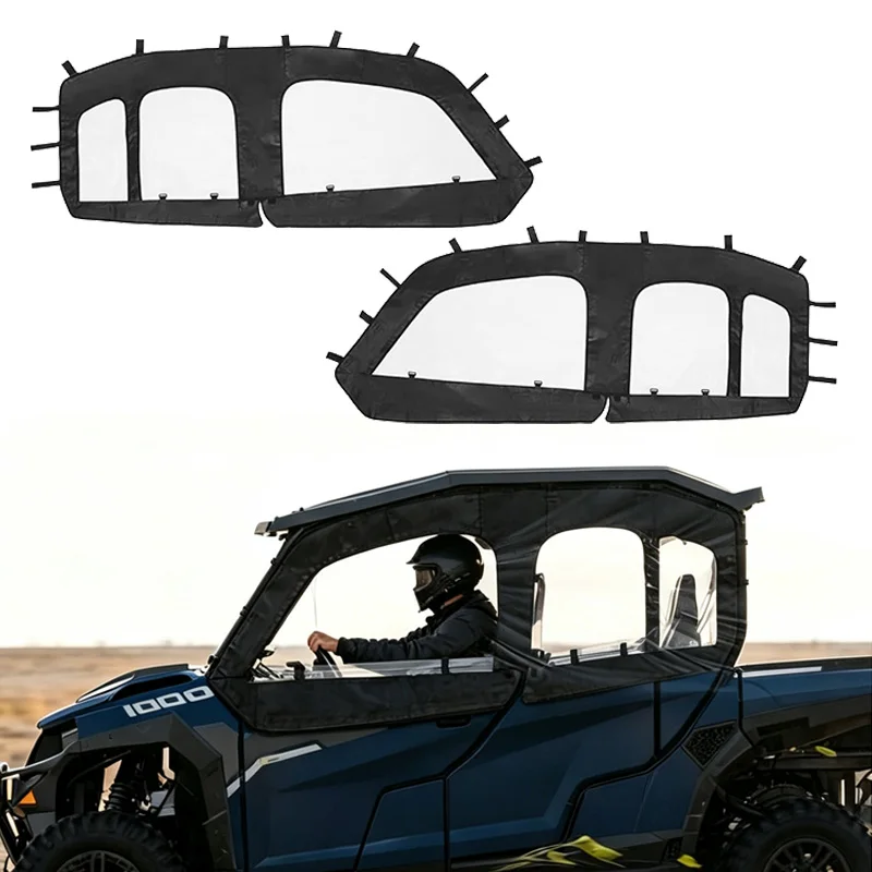 UTV Side Soft Door Panels Cab Enclosure Waterproof Side Door Kit For Polaris General 1000 4-Seat 2018-2025 XP 4 1000 2020‑2025