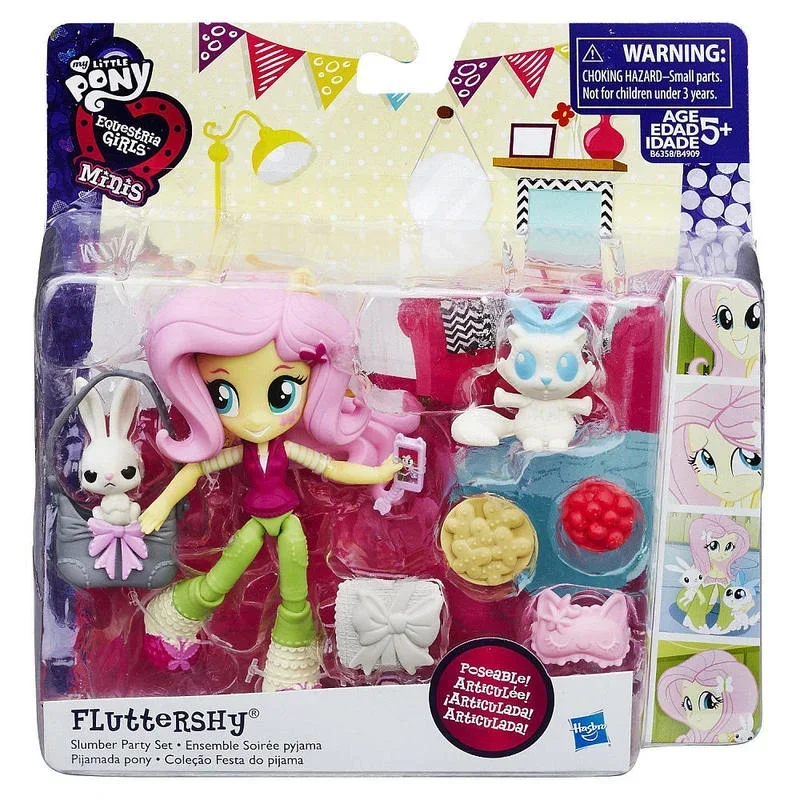 Hasbro My Little Pony Girls Fluttershy Action Figures Model Genuine Anime Figures Collection Hobby Gifts Toys