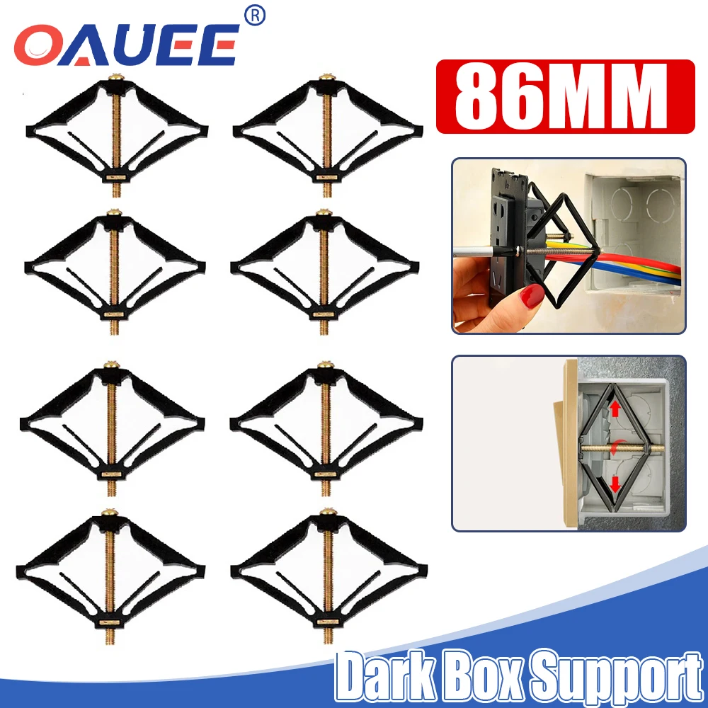 

Oauee 65-86mm Cassette Repairer Dark Box Repair Screw Switch Old Socket Box Wall Repair Box Support Rod Electrician Accessories