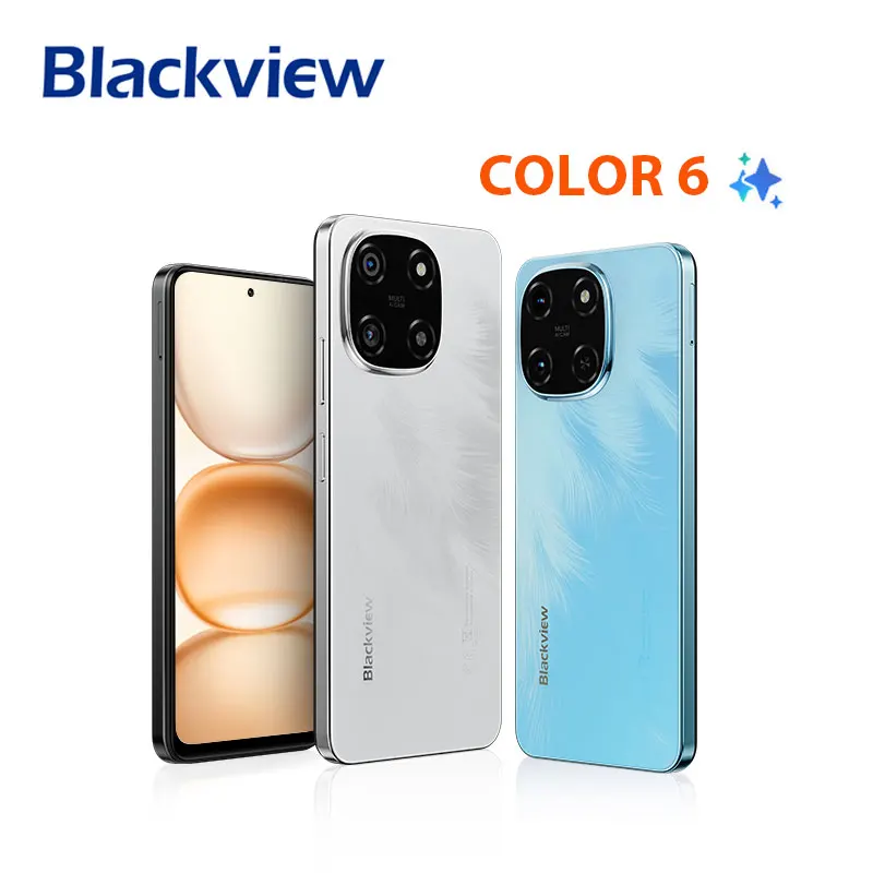 Blackview COLOR 6 Smartphone 6.67inch Display MTK G81 8GB RAM 128GB/256GB ROM 50MP Camera 5000mAh Battery Android 15 Cellphone