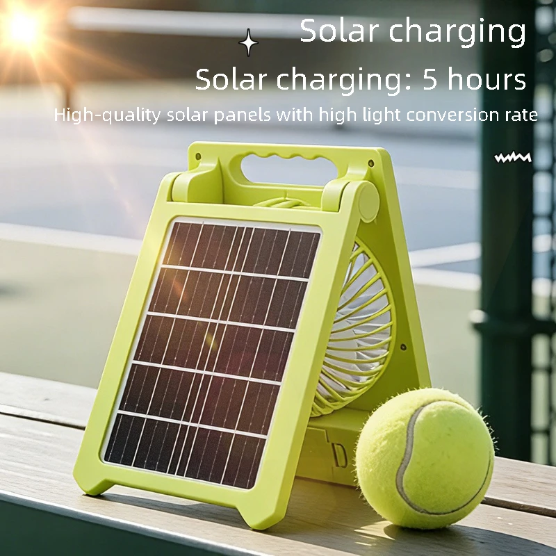 IP65 Waterproof Outdoor Solar Fan Light Portable Foldable LED Camping Light  USB Charging Desktop Fan Lamp Home Decoration