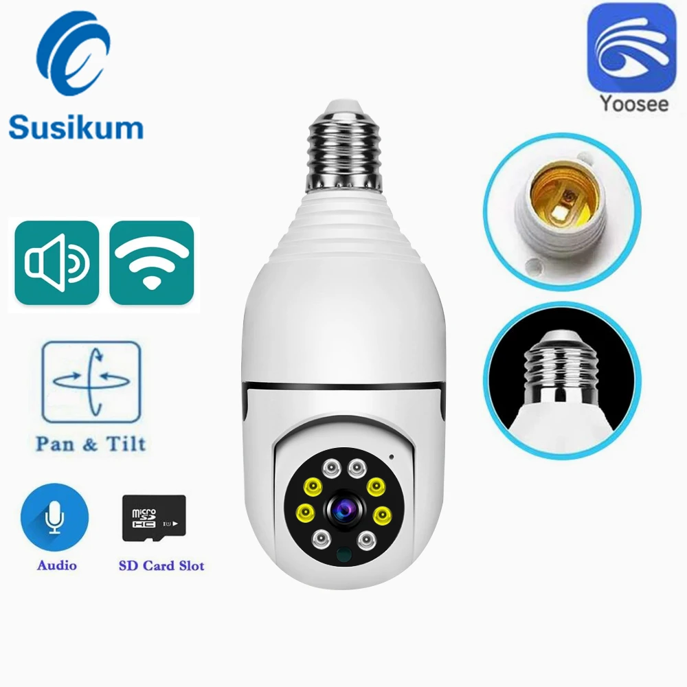 YOOSEE 1080P Wifi Bulb E27 Surveillance Camera Indoor 360° Rotating Auto Tracking Two-way Talk Smart Home