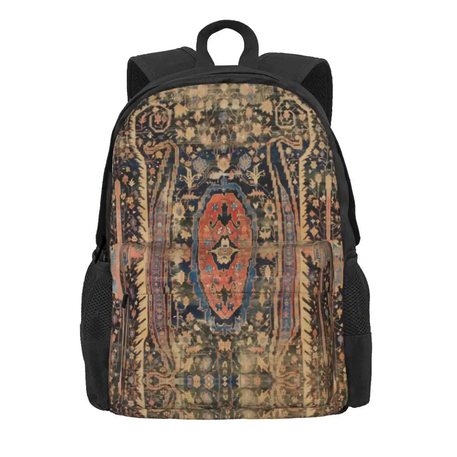 Ziegler Sultanabad West Persian Rug Print Hot Sale Schoolbag Backpack Fashion Bags Floral Rug Carpet Antique Vintage Persian