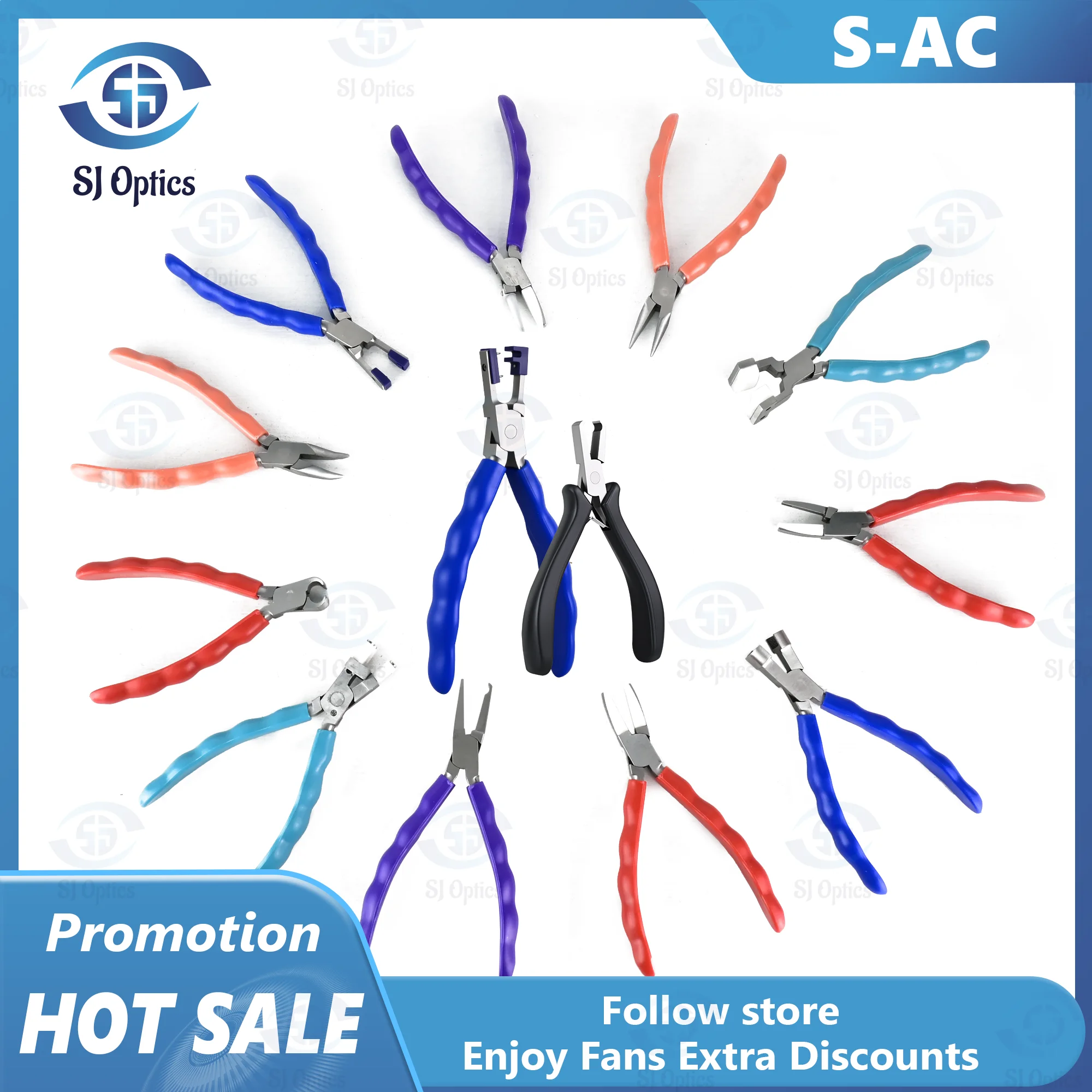 Stainless Steel Eyeglasses Spring Plier Glasses Nose Pad Multi Purpose Adjusting Plier High Quality Eyewear Repair Hand Tool