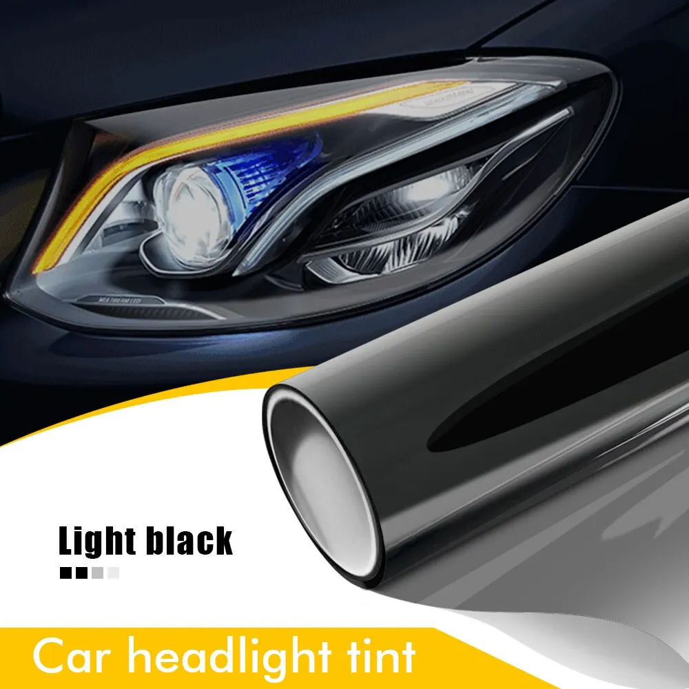 50 cm x 200 cm Auto Koplamp Tint Film Rook Mistlamp Licht Vinyl Film PVC Zwarte Tint Vinyl Waterdichte film Auto Sticker Accessoires - afbeelding 1