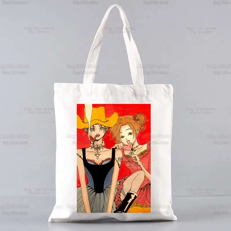 Nana Anime Black Stones NANA Osaki Vintage New Arrives Art Canvas Bag Totes Simple Print Shopping Bags Life Casual Pacakge