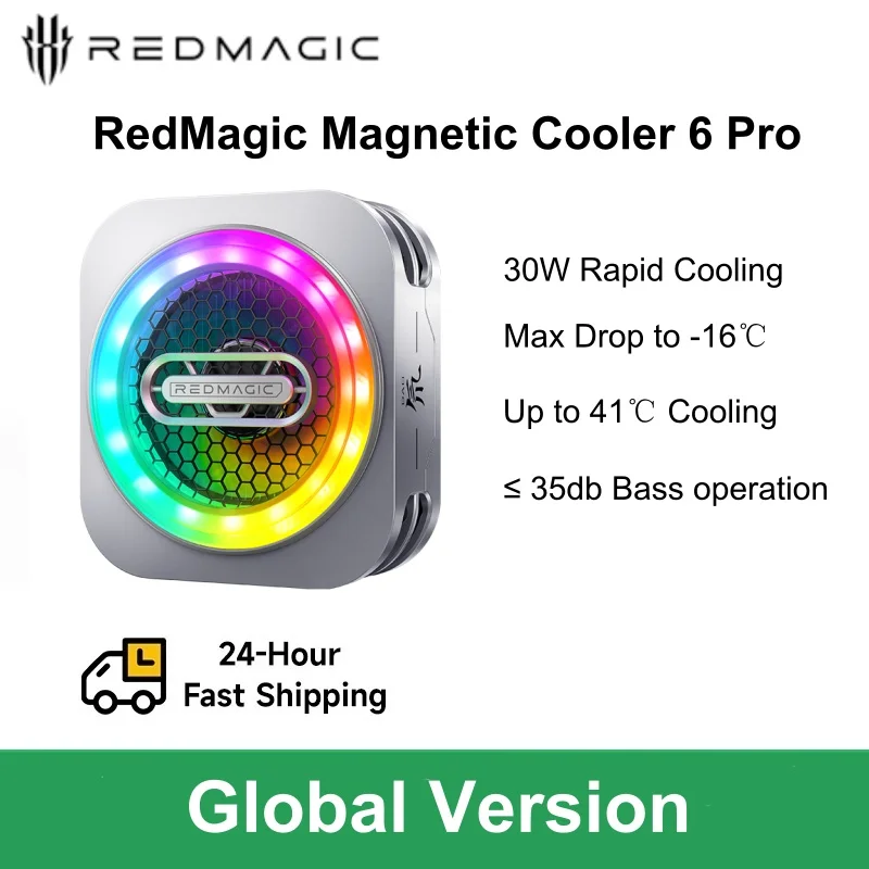 Nubia RedMagic Cooler 6 Pro الإصدار العالمي مشعاع الهاتف المغناطيسي يصل إلى 41 ℃   تبريد التحكم في درجة الحرارة AI للهاتف اللعبة