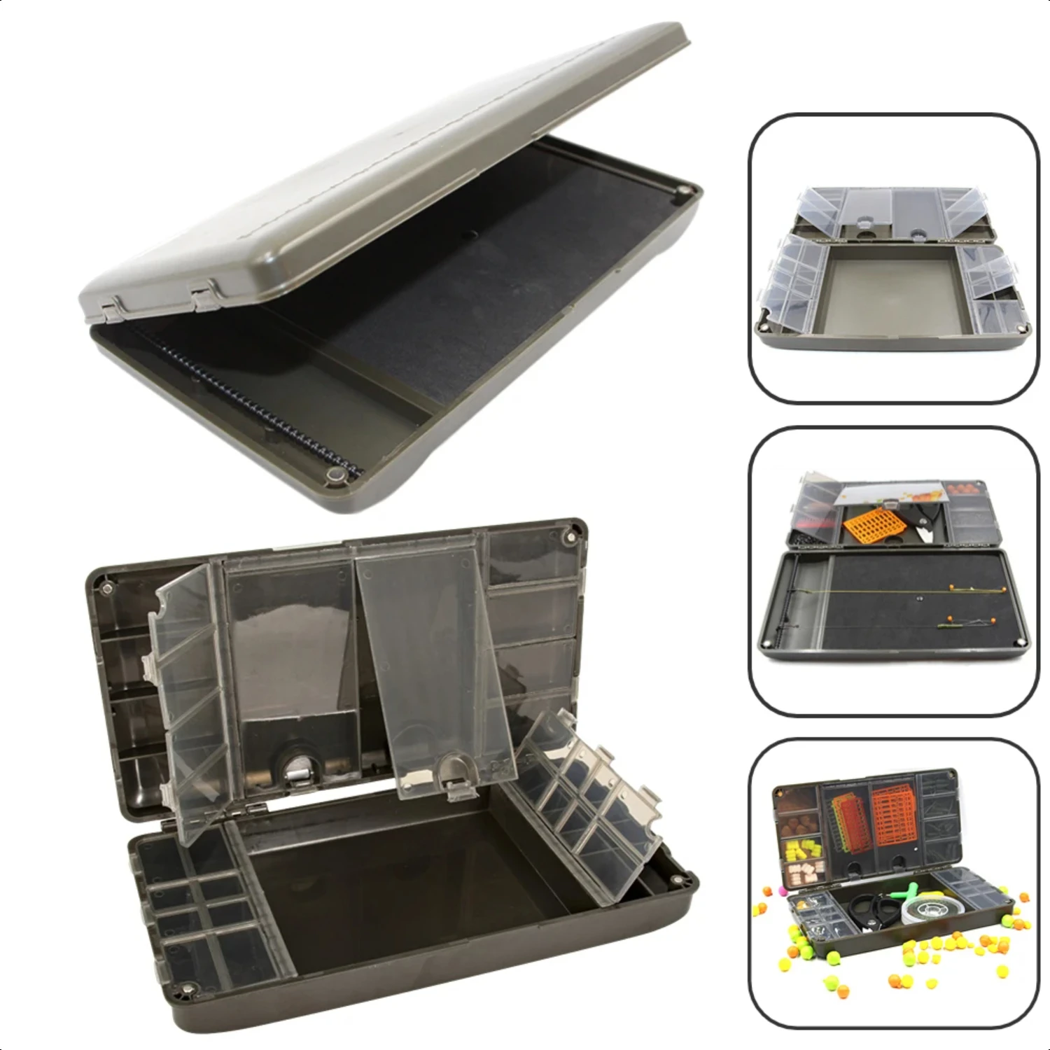 Carp Fishing Accessories  Box 8/27 Slots Fishing Line Box Rig Organizer Case Compartment Fishing Tackle Accessories Boxes