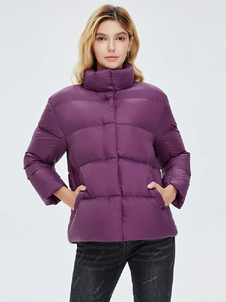 Chaquetas cortas de plumón de pato para mujer, Parkas femeninas ultraligeras, gruesas, coreanas, a la moda