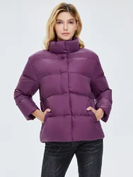 Fashion Short White Duck Down Bread Keep Warm Women Down Jackets Korean Thicken Ultra Lightweight Female Down Parkas